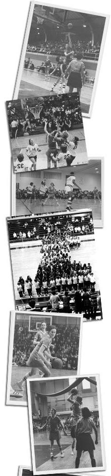 女子篮球比赛的照片拼贴